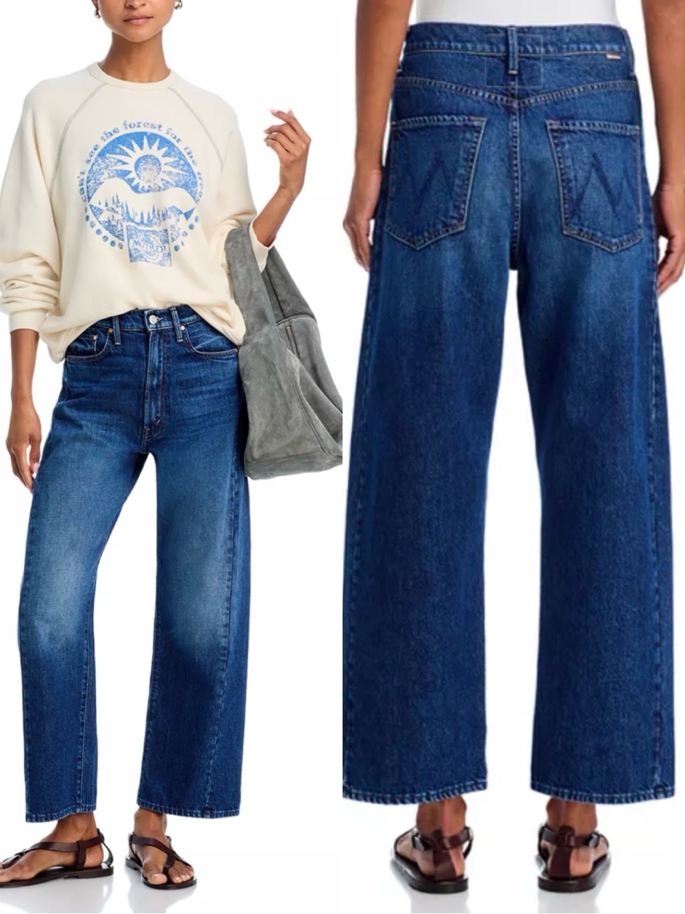 MOTHER SUPERIOR Jeans Half-Pipe Ankle Did You Bring Me Anything? Blue Size 32